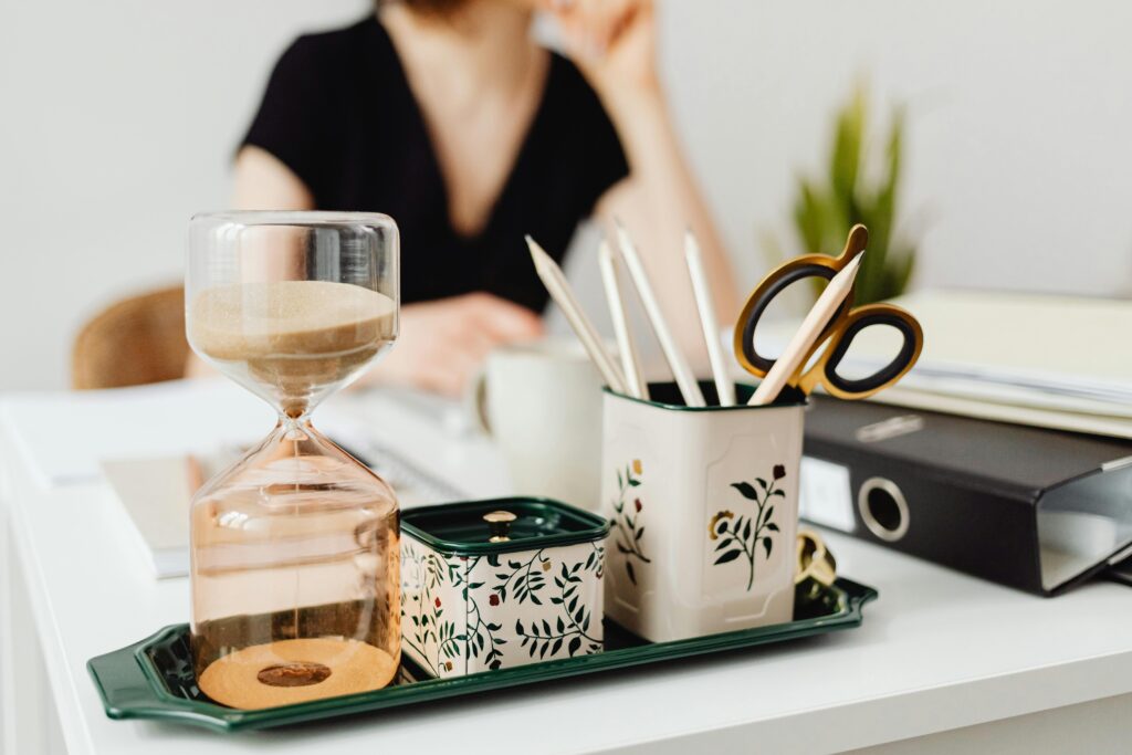 Person applying ADHD productivity hacks at work